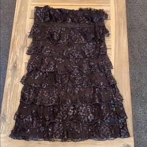 Strapless Gray Lace Dress - Express size Medium